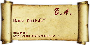 Basz Anikó névjegykártya
